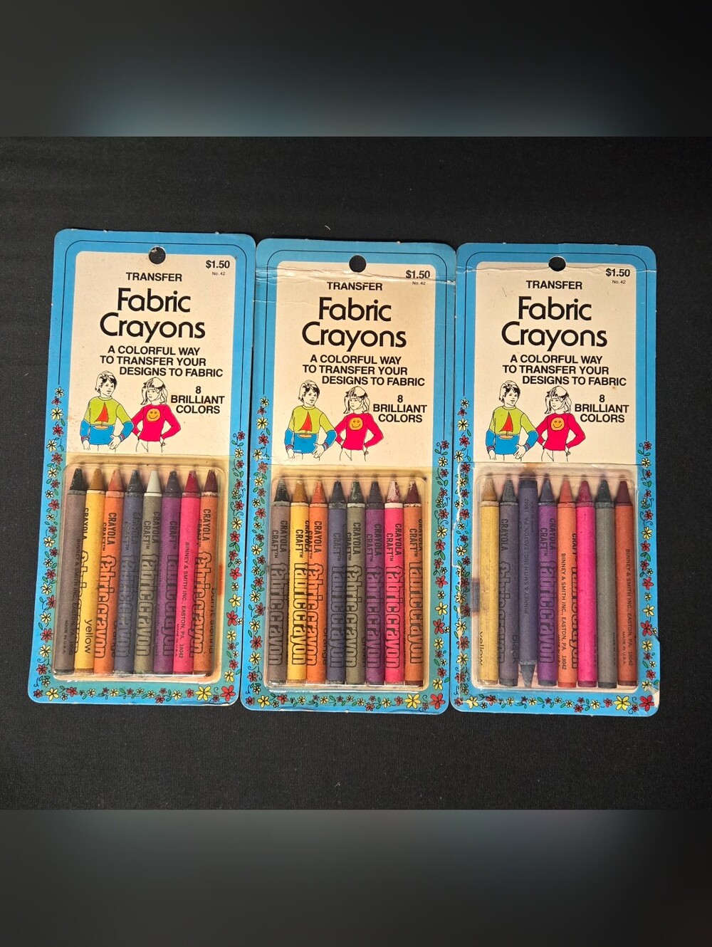 Vntg Transfer Fabric Crayons NWOT (1-opened) Set Of 3